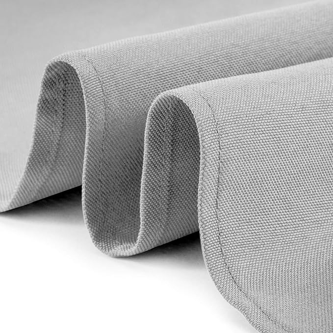 Tablecloths, 10-Pack Round Silver 120 Inch Stain-Resistant Polyester