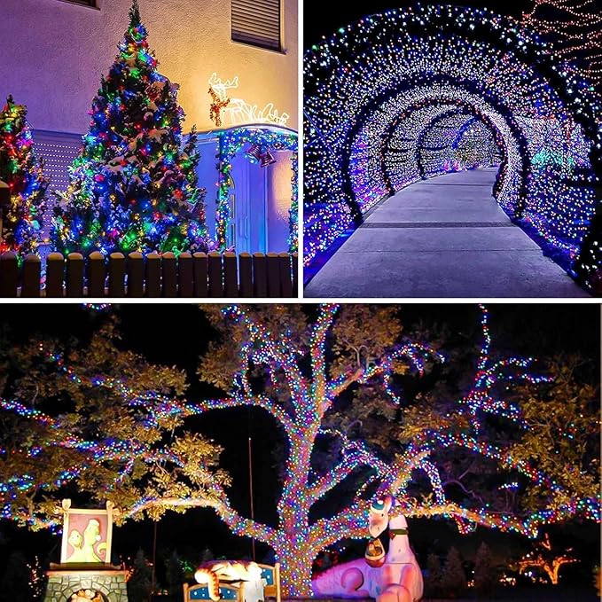 4Pack 80Ft 240LED Fairy Lights Battery Operated with Remote, Waterproof String Lights with Timer for Indoor & Outdoor, Twinkle Lights Battery Powered for Bedroom Christmas Decorations (Multicolor)