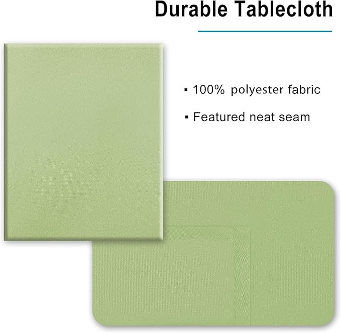Hiasan Light Sage Tablecloth for Rectangle Tables - Waterproof Washable Polyester Fabric Table Cloth for Buffect Dining Birthday Party, 54 x 108 Inch