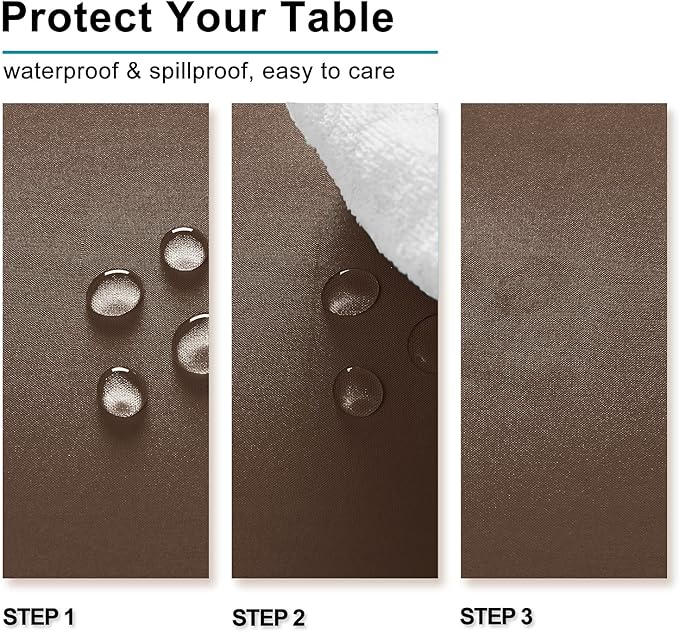 Hiasan Tan Rectangle Tablecloth - Waterproof Washable Polyester Fabric Table Cloth for Buffect Dining Birthday Party Wedding, 54 x 80 Inch