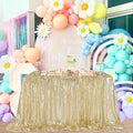 Light Gold Party Tablecloth, 90x156 Inch Sequin Fabric Table Cloths