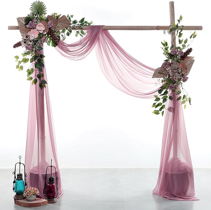 Backdrop Fabric Panels, Sheer Mauve Chiffon, 2 Pack 30 x 100 ft