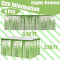 29x108 Inch Metallic Foil Fringe Tinsel Table Skirts, 4 Pack