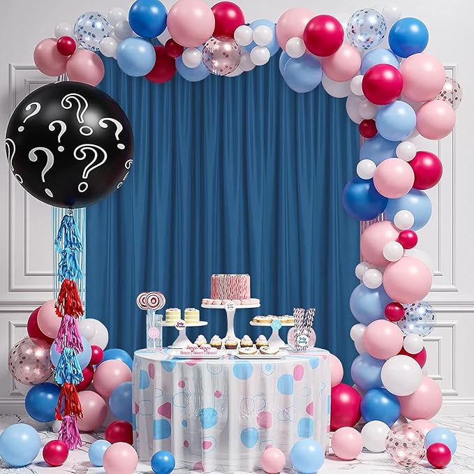 DWCN 10x10 FT Backdrop Curtains for Parties, Photography Backdrop Drapes with Rod Pockets for Wedding Decorations Stage Birthday Family Gatherings, 2 Panels 5ft x 10ft, Royal Blue
