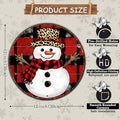 Round Christmas Snowman Tin Sign Vintage Snowman Sign Rustic Wall