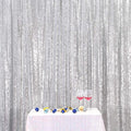 Sequin Backdrop – Silver, 10x10 Ft Glitter Background Curtains