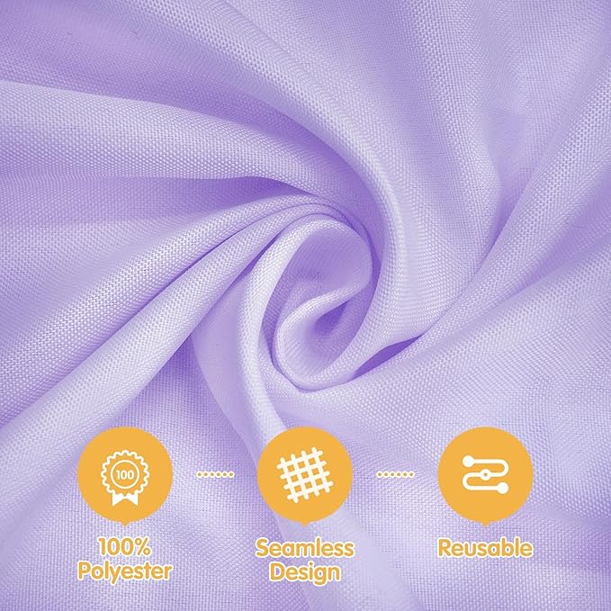 Tablecloths 10 Pack Lavender Polyester 60x126 Inch Rectangle for 8 Foot Tables