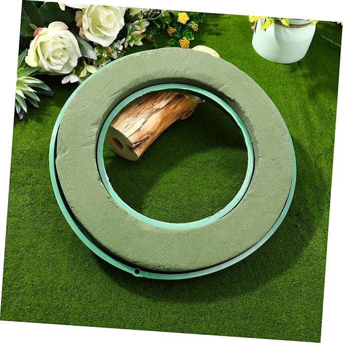 DOITOOL Flower Foam Ring with Suction Cup Car Flower Mud Green Wet Foam Blocks Round Floral Foam Blocks Artificial Floral Arrangements Mud for Florist Wedding Car Holiday Decoration 140g (Pack of 2)