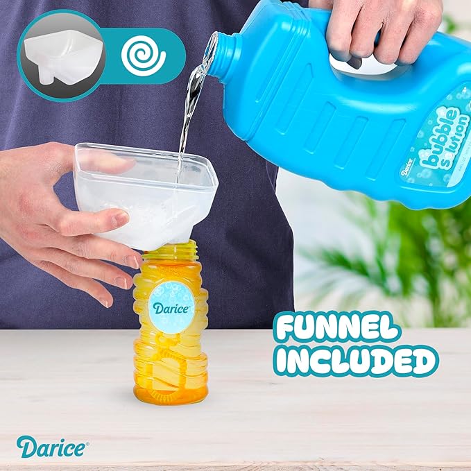 Darice 64oz Bubble Solution Refill for Bubble Machines & Blowers - Easter, Weddings, Birthdays, Outdoor - 2 Big Bubble Wands Included - Non-Toxic Safe for Toddlers & Kids, Colors May Vary