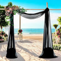 MDS Halloween Chiffon Draping Fabric - 1 Panel, 30" Wide x 75ft Long - Sheer Spooky Arbor & Canopy Drapery for Haunted House Backdrops, Party Ceilings, DIY Costumes & Themed Events - Black