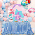 Sparkly Sequin Tablecloth, Baby Blue Table Cloth 50x80 Inches