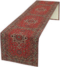 Vintage Boho Red Table Runner,Elegant Mid Century for Home Farmhouse Kitchen Table Dining Coffee Room Garden Party Wedding Decor 13x120in