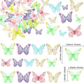 Edible Butterfly Cupcake Toppers 3D Butterfly Cake Picks Mixed, 40Pcs