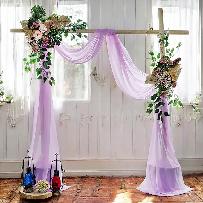 MDS Halloween Chiffon Draping Fabric - 1 Panel, 30" Wide x 30ft Long - Sheer Spooky Arbor & Canopy Drapery for Haunted House Backdrops, Party Ceilings, DIY Costumes & Themed Events - Orchid