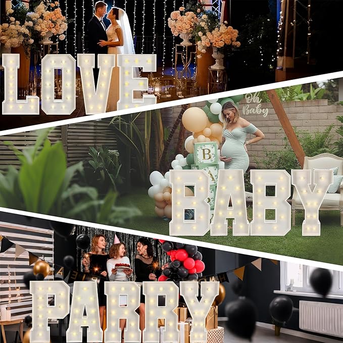 Marquee Light Up Numbers: 4FT Large Decorative Letters Signs for Party Decorations Baby Shower Birthday Wedding Engagement Anniversary, 4 Feet Tall Pre-Cut DIY Foamboard Number 6 - Easy to Assemble