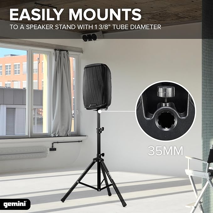 Gemini 10” 1000W Bluetooth PA Speaker with TWS Link, USB/SD/FM, XLR/RCA/AUX Inputs, Mic & Guitar Channels, Portable Powered Sound System for DJs, Parties & Small Venues (AS-2110BT)