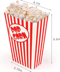 Small Popcorn Boxes for Party 5.5 Inches Tall & White, 25 Pcs – Red