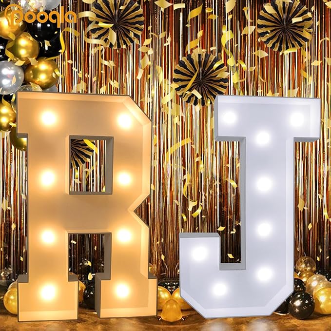 Marquee Light Up Letter Decor, 3 Ft Tall Foam Board Frame