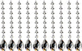 Fushing 10Pcs 1ft Teardrop Crystal Strands, Hanging Beads Chain Garland, Chandelier Pendants Parts Glass Beads (50mm, Clear)