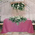 Fitable Sequin Tablecloth for Parties 60x120 Inch - Sparkle Glitter Table Cloth Laser Rectangle Overlay for Wedding Baby Shower Ceremony Birthday Holiday Banquet Decor, Fuchsia