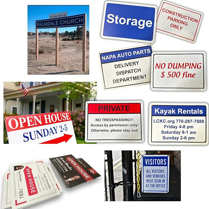 Custom Signs Outdoor Metal for Home Office Business, Personalized, Door, Porch, Delivery, Man Cave, Shop, Garage, Street. For Outside or Inside Use. Our Metal Signs Are UV Printed Solid Aluminum (10x7 inches, Header Box)