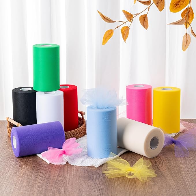 Royal Blue Tulle Fabric Rolls 6 Inch by 100 Yards (300 feet) Tulle Roll Spool Fabric for DIY Tutu Skirt Baby Shower Birthday Party Wedding Decorations Christmas Craft Supplies (Royal Blue)