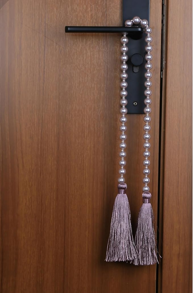 Tassel Garland 34 Inch Purple Glass Bead, 2 Pack Boho Party Decor