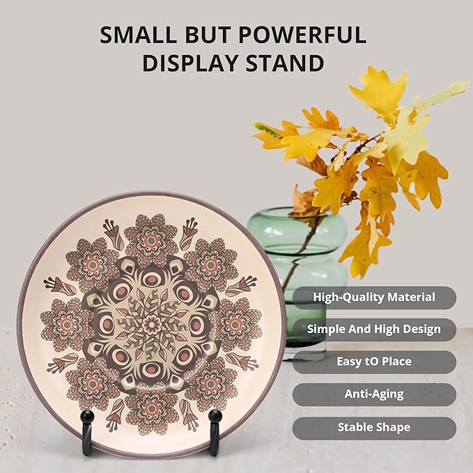 Picture Stands for Display 3 Pack 3 Inch Plate Stands for Display - Black Metal Decorative Plate Stand, Plate Holder Display Stand, Picture Frame Stand, Plate Display Stands for Picture Stand