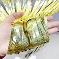 Tinsel Streamers Party Backdrop – Gold, 2 Pack 3.2x8.2ft Metallic Foil