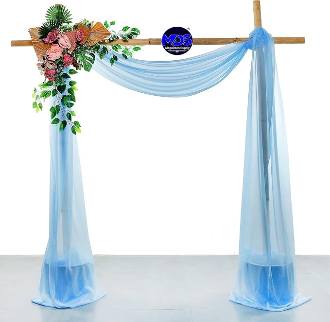 MDS Halloween Chiffon Draping Fabric - 1 Panel, 30" Wide x 75ft Long - Sheer Spooky Arbor & Canopy Drapery for Haunted House Backdrops, Party Ceilings, DIY Costumes & Themed Events - Turquoise