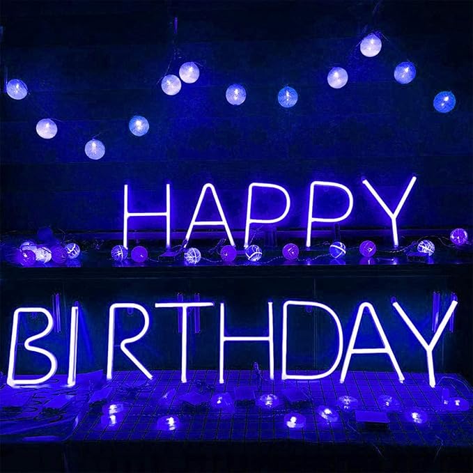 ENUOLI Neon Signs, Letters Light Neon Letters Marquee Letters with Lights Blue Light Up Signs for Wall Decor Christmas Party Bar Decorations Lights for Wedding Birthday (S)