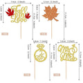 Fall in Love Cupcake Toppers Glitter Maple Leaf Cupcake Picks, 24 PCS