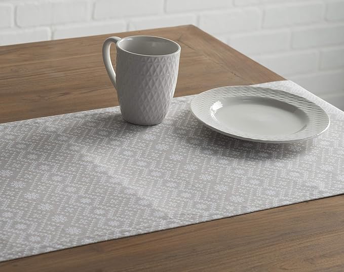 Maison d' Hermine Table Runner 100% Cotton Single Layer Table Runners 90 inches Long Decorative for Home Kitchen Dining Party Baby Shower Wedding Bridal Shower (Cozy Christmas, 14.50" x 90")