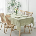 maxmill Flaxy Faux Linen Table Cloth with 2-Tone Slubby Texture Wrinkle Resistant Anti-Shrink Soft Tablecloth for Kitchen Dining Tabletop for Buffet Banquet Parties Rectangle 60 x 140 Inch Sage