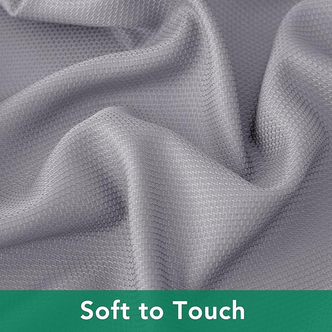 Biscaynebay Textured Fabric Tablecloths 90x132 Inches Rectangular, Silver Grey Water Resistant Spill Proof Tablecloths for Dining, Kitchen, Wedding and Parties, Machine Washable