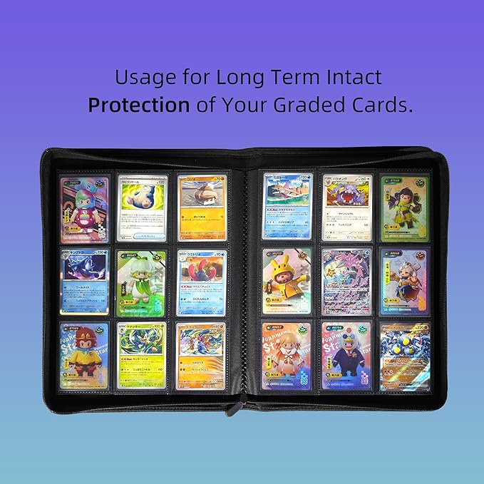 9 Pockets Premium Card Binder 360 Cards Trading Card Binders Zip Card Storage Display Album(9 Pocket 360 Card Slot,White)