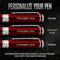 Personalized Deep Crimson Pen – Red, Stunning Red Lacquer Luxury Pen