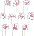 He Asked She Said Yes Cupcake Toppers Glitter Engagement, 30 PCS