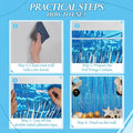 Foil Fringe Backdrop, 3 Pack, Laser Blue Shiny Tinsel Curtains