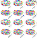 Minetom 12 Pack Fairy Lights Battery Operated String Lights, 8 Modes & Timer, 7ft 20LED Multicolor Waterproof Silver Wire Twinkle Lights, Firefly Starry Moon Lights for Mason DIY Christmas Wedding