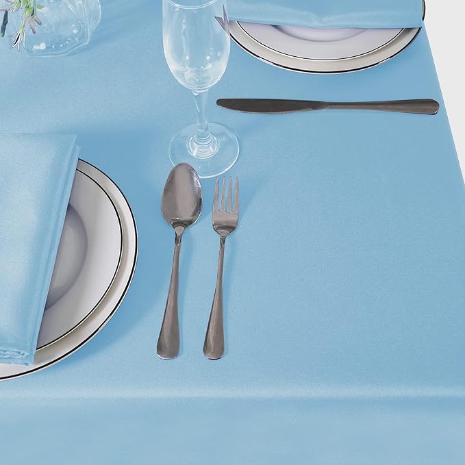 Cupuamon Square Tablecloth 52x52 inch Washable Polyester Fabric Table Cloth for Wedding Party Dining Banquet Decoration（52x52,Blue Mist）