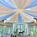 Ceiling Drape 4 Panels Chiffon Ceiling Draping, 5x20ft – Light Blue