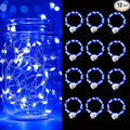 pozzolanas 12 Pack Blue Battery Operated String Lights - 7ft Waterproof Fairy Lights with 20 LEDs for Home, Mason Jar, Party, Wedding, Halloween, Christmas Decorations