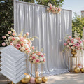 30ft x 10ft Silver Sequin Backdrop Curtain for Parties, Wrinkle Free Thick Glitter Photo Backdrop Drapes 6 Panels 5x10FT Back Drop Cloth Shimmer Fabric for Wedding Birthday Photography Background