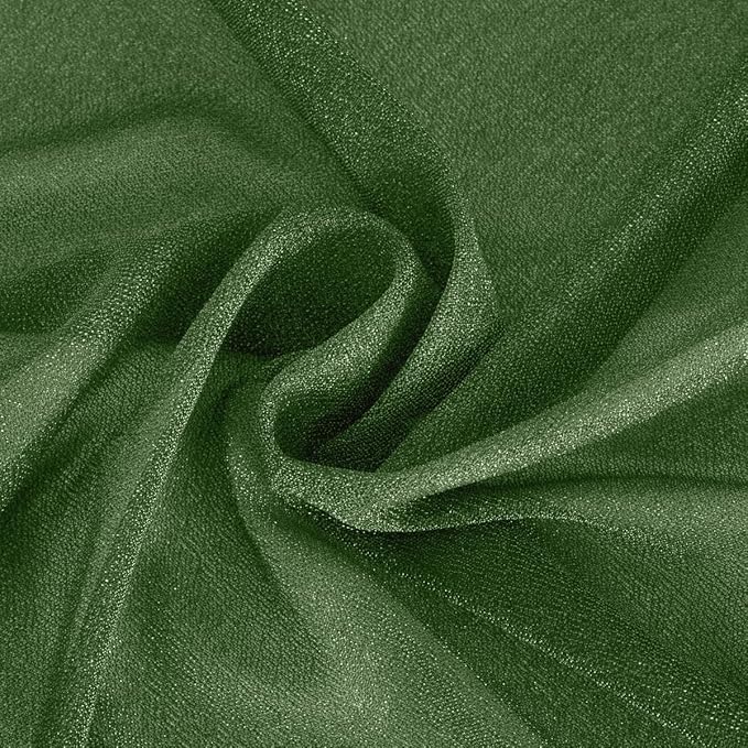 Olive Green Fall Elegant Arch Draping Fabric 2 Panels Outdoor 29" × 20Ft Sheer Chiffon Curtain Drapes for Wedding Ceremony Birthday Party Garden Brunch