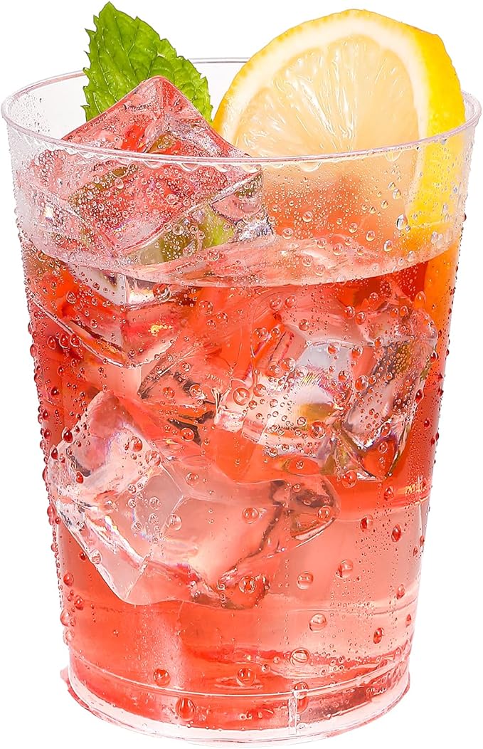 Clear Plastic Cups 10 oz, 100 Count Disposable Party Tumblers