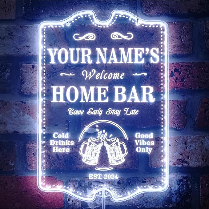 ADVPRO Personalized Your Name Home Bar RGB Dynamic Glam LED Sign - Cut-to-Edge Shape - Smart 3D Decoration - Multicolor Signage st06s32-fnd-p11c-tm-c
