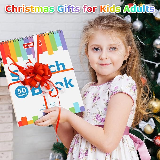 9" x 12" Sketch Book, 2-Pack 50 Sheets Spiral Bound Art Sketchbook, Acid Free Artist Drawing Book Paper, Art Supplies for Adults Kids, Craft Activities, Sketch Paper for Drawing Coloring Sketching