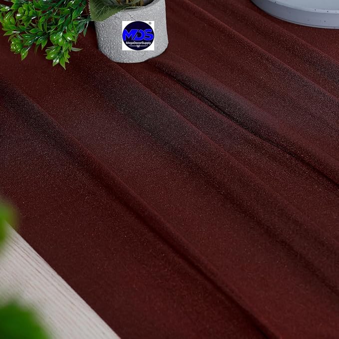 MDS Halloween Chiffon Table Runner - 5 Pack, 29 x 170 Inches, 14ft Each - Sheer Spooky Table Runners for Haunted House Parties, Trick-or-Treat Tables, Witchy Décor, Wedding & Events - Burgundy