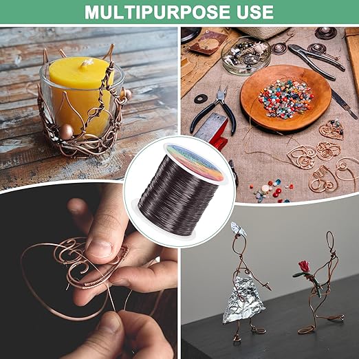 2-Rolls 0.4mm Jewelry Wire, 26 Gauge 328FT Craft Wire Copper Beading Wire for Jewelry Making/Planting/Weaving/DIY Crafting, Soft Metal Wires [100M, Metallic Black]